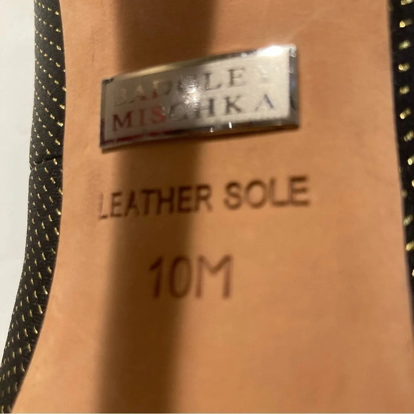 BADGLEY MISCHKA Sz 10 Jewelled Diamond Toe Cap Gold Specs 5”  Heels Pumps - Picture 10 of 13